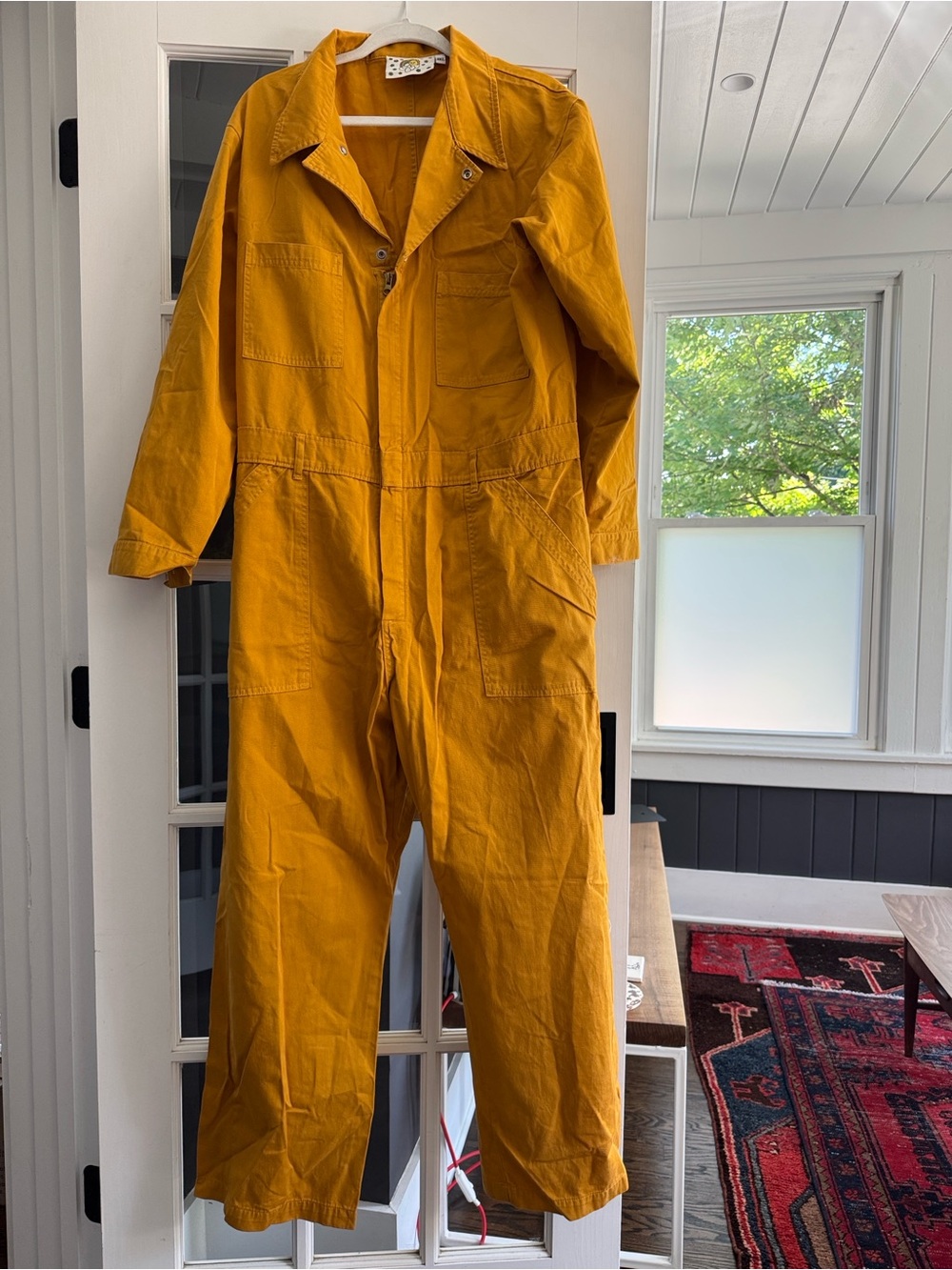 Big Bud Press Mustard Yellow Cotton Utility Jumpsuit